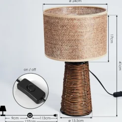 Lampes En Tissu-hofstein Lampe de table Balifoudray Écru, Noir, 1 lumière