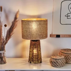 Lampes En Tissu-hofstein Lampe de table Balifoudray Écru, Noir, 1 lumière