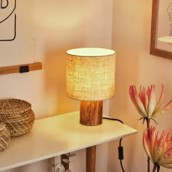 Lampes En Tissu-hofstein Lampe de table Baranque Écru, 1 lumière