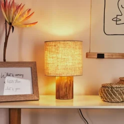 Lampes En Tissu-hofstein Lampe de table Baranque Écru, 1 lumière