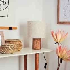 Lampes En Tissu-hofstein Lampe de table Baranque Écru, 1 lumière