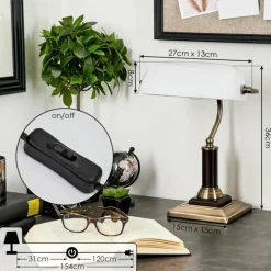 Luminaires Rustiques-hofstein Lampe de table Barbe Laiton, Noir, 1 lumière