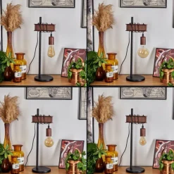 Lampes Industrielles-hofstein Lampe de table Barbengo Rouille, Noir, 1 lumière