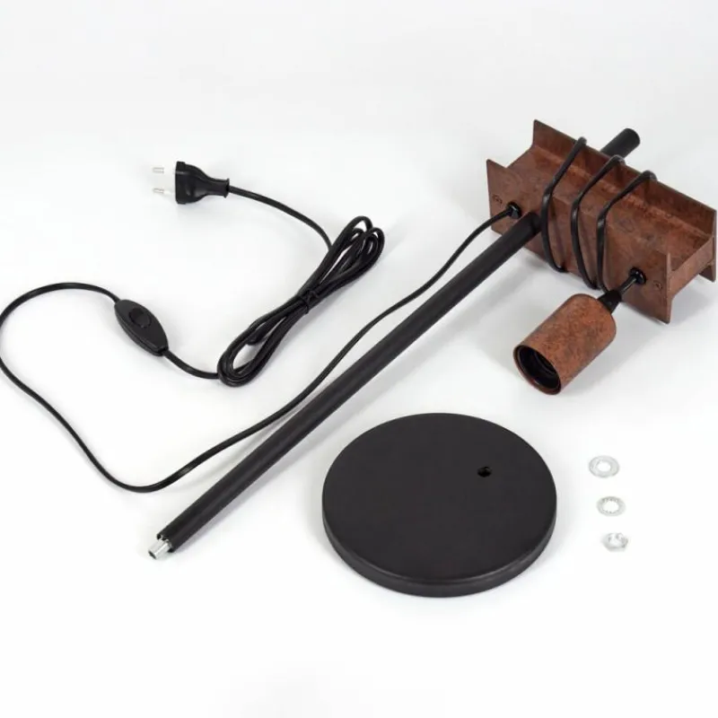 Lampes Industrielles-hofstein Lampe de table Barbengo Rouille, Noir, 1 lumière