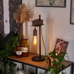 Lampes Industrielles-hofstein Lampe de table Barbengo Rouille, Noir, 1 lumière