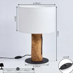 Lampes En Tissu-hofstein Lampe de table Baret Écru, Noir, 1 lumière