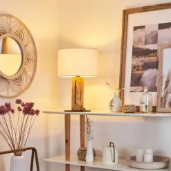 Lampes En Tissu-hofstein Lampe de table Baret Écru, Noir, 1 lumière