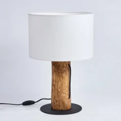 Lampes En Tissu-hofstein Lampe de table Baret Écru, Noir, 1 lumière