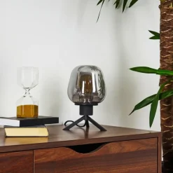 hofstein Lampe de table Barnegat Noir, 1 lumière