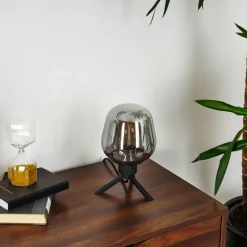 hofstein Lampe de table Barnegat Noir, 1 lumière