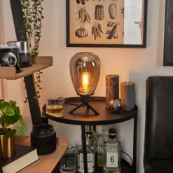 Suspension Verre Fumé-hofstein Lampe de table Barnegat Noir, 1 lumière