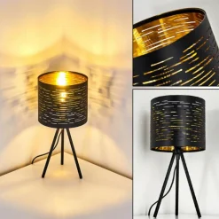 Lampes Dorées-hofstein Lampe de table Bathinda Noir, 1 lumière