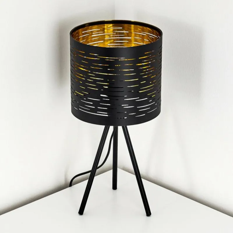 Lampes Dorées-hofstein Lampe de table Bathinda Noir, 1 lumière