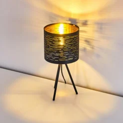 Lampes Dorées-hofstein Lampe de table Bathinda Noir, 1 lumière