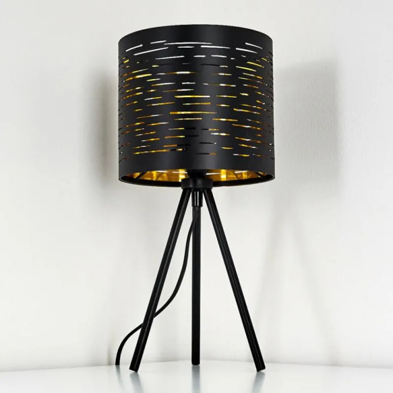 Lampes Dorées-hofstein Lampe de table Bathinda Noir, 1 lumière