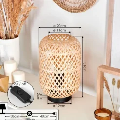 Luminaires Scandinaves-hofstein Lampe de table Bauro Écru, Noir, 1 lumière