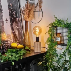 Luminaires Scandinaves-hofstein Lampe de table Beccar Écru, Noir, 1 lumière