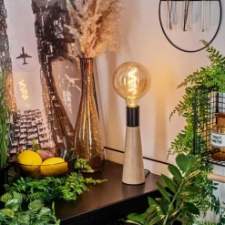 Luminaires Scandinaves-hofstein Lampe de table Beccar Écru, Noir, 1 lumière