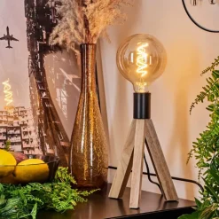 Luminaires Scandinaves-hofstein Lampe de table Beccar Écru, Noir, 1 lumière