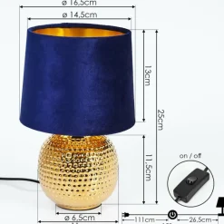 Lampes En Tissu-hofstein Lampe de table Beddie Or, 1 lumière