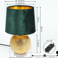 Lampes En Tissu-hofstein Lampe de table Beddie Or, 1 lumière