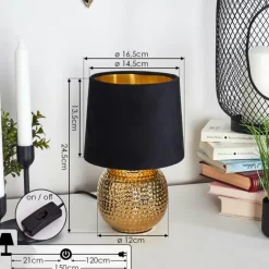 Lampes Dorées-hofstein Lampe de table Beddie Or, 1 lumière