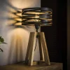 Lampes Industrielles-hofstein Lampe de table BEILEN Bois foncé, 1 lumière