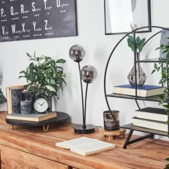 Suspension Verre Fumé-hofstein Lampe de table Belleoram LED Noir, 2 lumières