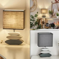 Lampes En Tissu-hofstein Lampe de table Berghamn Anthracite, Gris, 1 lumière