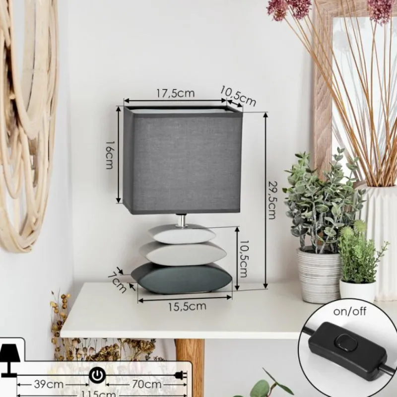 Lampes En Tissu-hofstein Lampe de table Berghamn Anthracite, Gris, 1 lumière