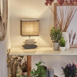 Lampes En Tissu-hofstein Lampe de table Berghamn Anthracite, Gris, 1 lumière