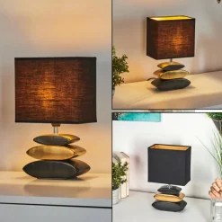 Lampes En Tissu-hofstein Lampe de table Berghamn Chrome, Or, Noir, 1 lumière