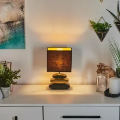 Lampes En Tissu-hofstein Lampe de table Berghamn Chrome, Or, Noir, 1 lumière