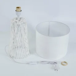 Lampes En Tissu-hofstein Lampe de table Beteta Blanc, 2 lumières