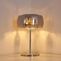 hofstein Lampe de table Blacklick Chrome, 3 lumières