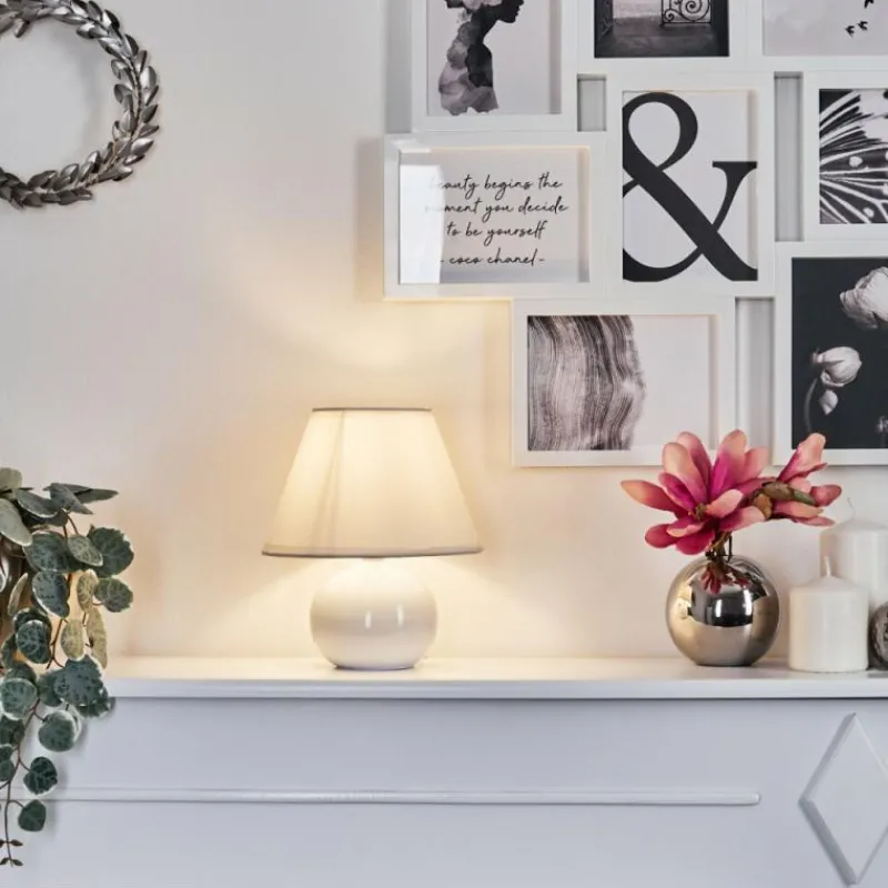 Lampes En Tissu-hofstein Lampe de table Bodin Blanc, 1 lumière