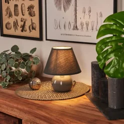 Lampes En Tissu-hofstein Lampe de table Bodin Gris, 1 lumière