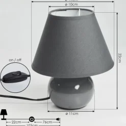 Lampes En Tissu-hofstein Lampe de table Bodin Gris, 1 lumière