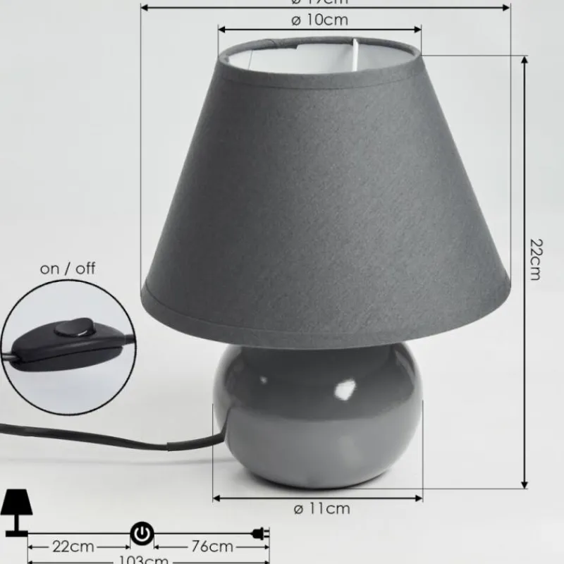 Lampes En Tissu-hofstein Lampe de table Bodin Gris, 1 lumière