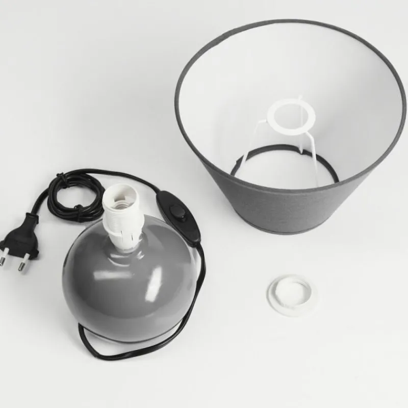 Lampes En Tissu-hofstein Lampe de table Bodin Gris, 1 lumière