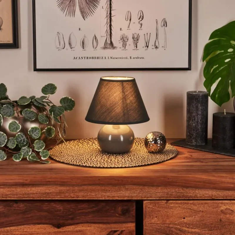 Lampes En Tissu-hofstein Lampe de table Bodin Gris, 1 lumière