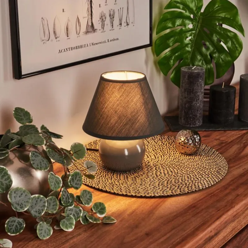Lampes En Tissu-hofstein Lampe de table Bodin Gris, 1 lumière