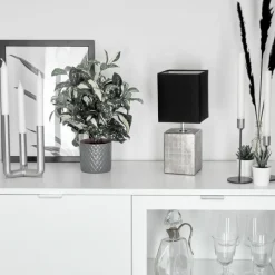 Lampes En Tissu-hofstein Lampe de table Boldrarias Chrome, Argenté, 1 lumière