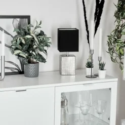 Lampes En Tissu-hofstein Lampe de table Boldrarias Chrome, Argenté, 1 lumière