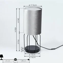 hofstein Lampe de table Bornalle Noir, 1 lumière* Lampes À Poser