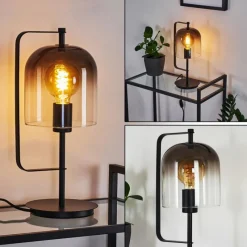 Suspension Verre Fumé-hofstein Lampe de table Bourges Noir, 1 lumière