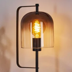 Suspension Verre Fumé-hofstein Lampe de table Bourges Noir, 1 lumière