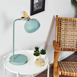 Luminaires Scandinaves-hofstein Lampe de table Breamo Vert, Bois foncé, 1 lumière