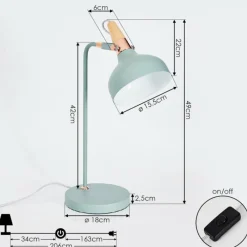 Luminaires Scandinaves-hofstein Lampe de table Breamo Vert, Bois foncé, 1 lumière
