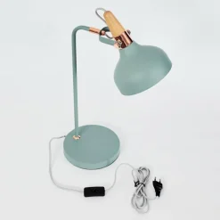 Luminaires Scandinaves-hofstein Lampe de table Breamo Vert, Bois foncé, 1 lumière
